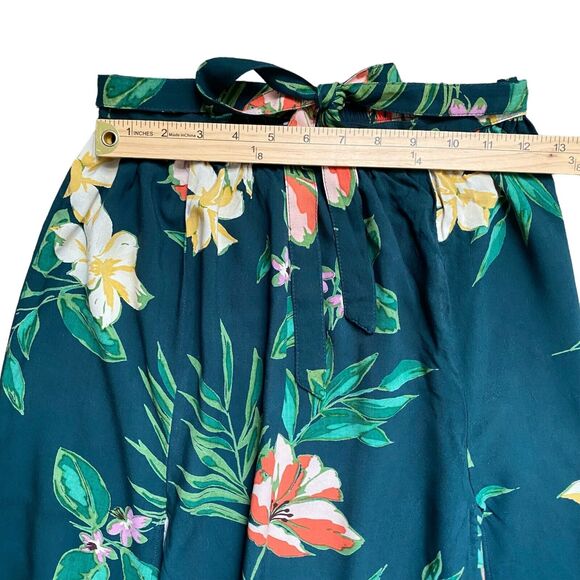 Patrons Of Peace Maxi Floral Skirt XS Tropical Slits Flowy Resort Beach Aloha - Picture 4 of 6